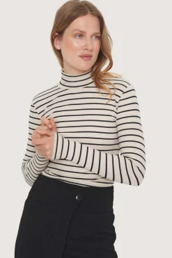 BITTE KAI RAND Bluser^Globe stripe højhalset bluse