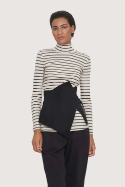 BITTE KAI RAND Bluser^Globe stripe højhalset bluse