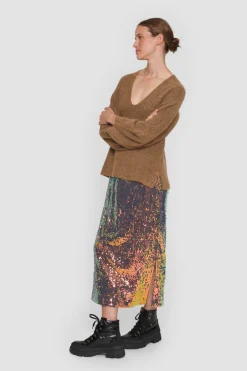 BITTE KAI RAND Nederdele^Oiled sequin nederdel
