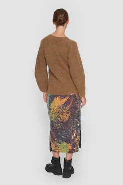 BITTE KAI RAND Nederdele^Oiled sequin nederdel